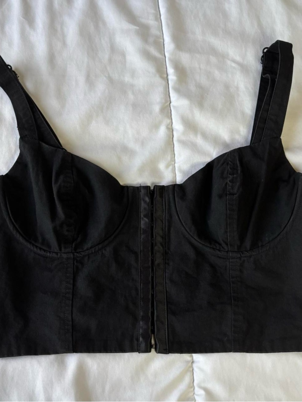 Current Mood Black Longline Bustier Crop Top